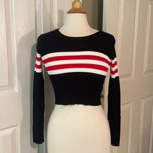Blue Blush Striped Ribbed Shirt Size Small in Like New Condition